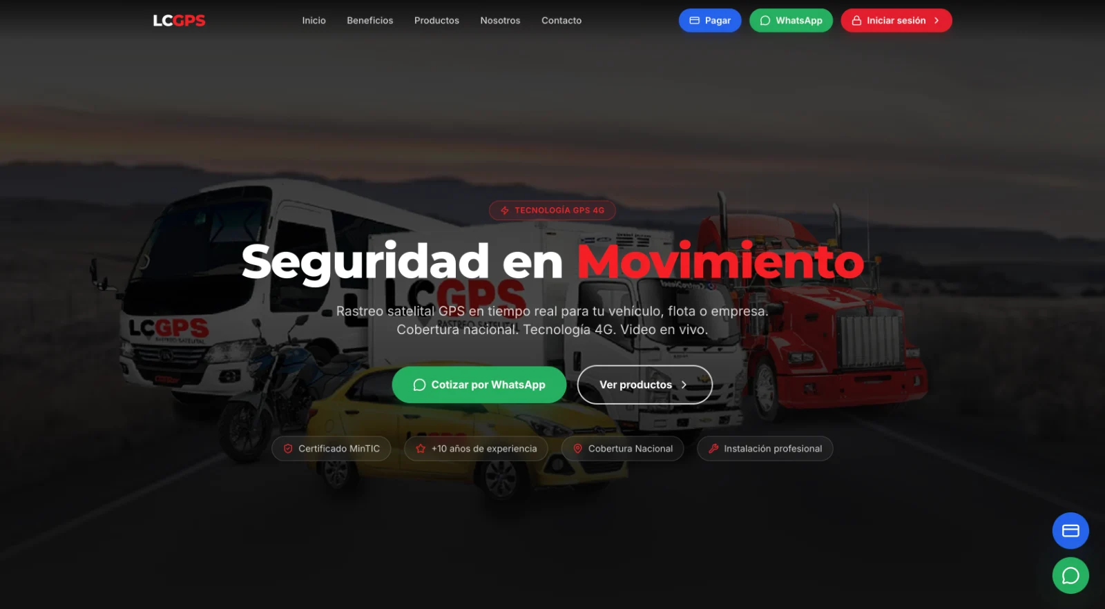 Captura del proyecto LC-GPS: Rastreo, cobro y cartera
