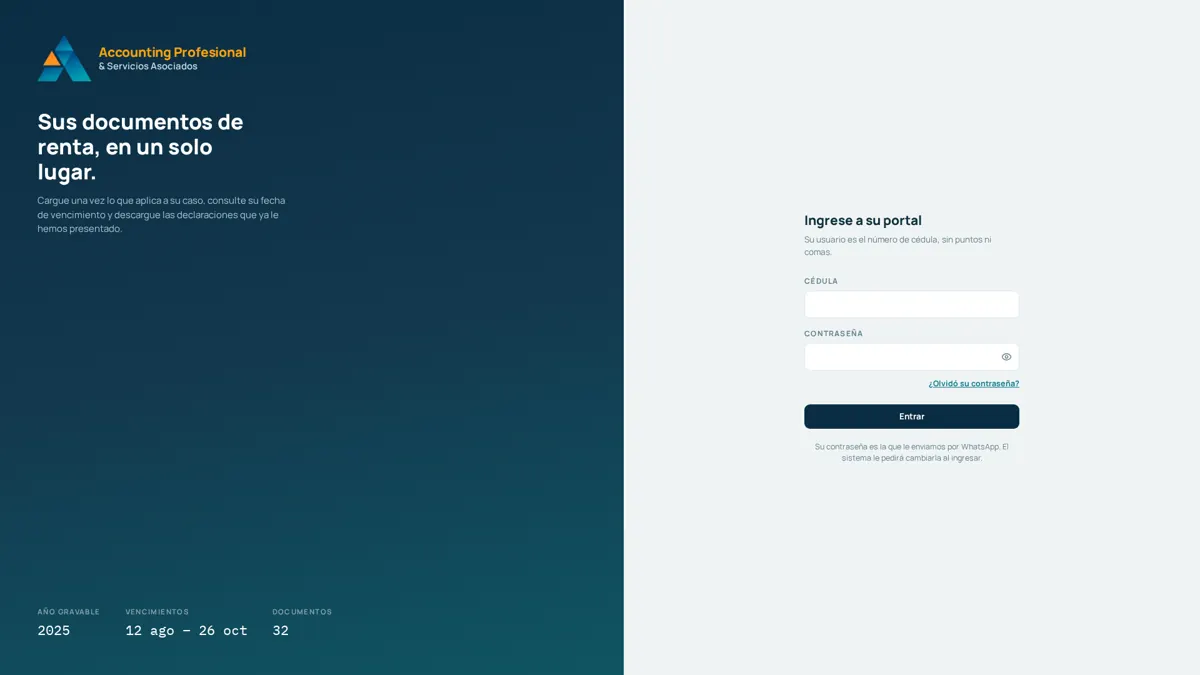 Captura del proyecto Contadora Leidy: Portal contable