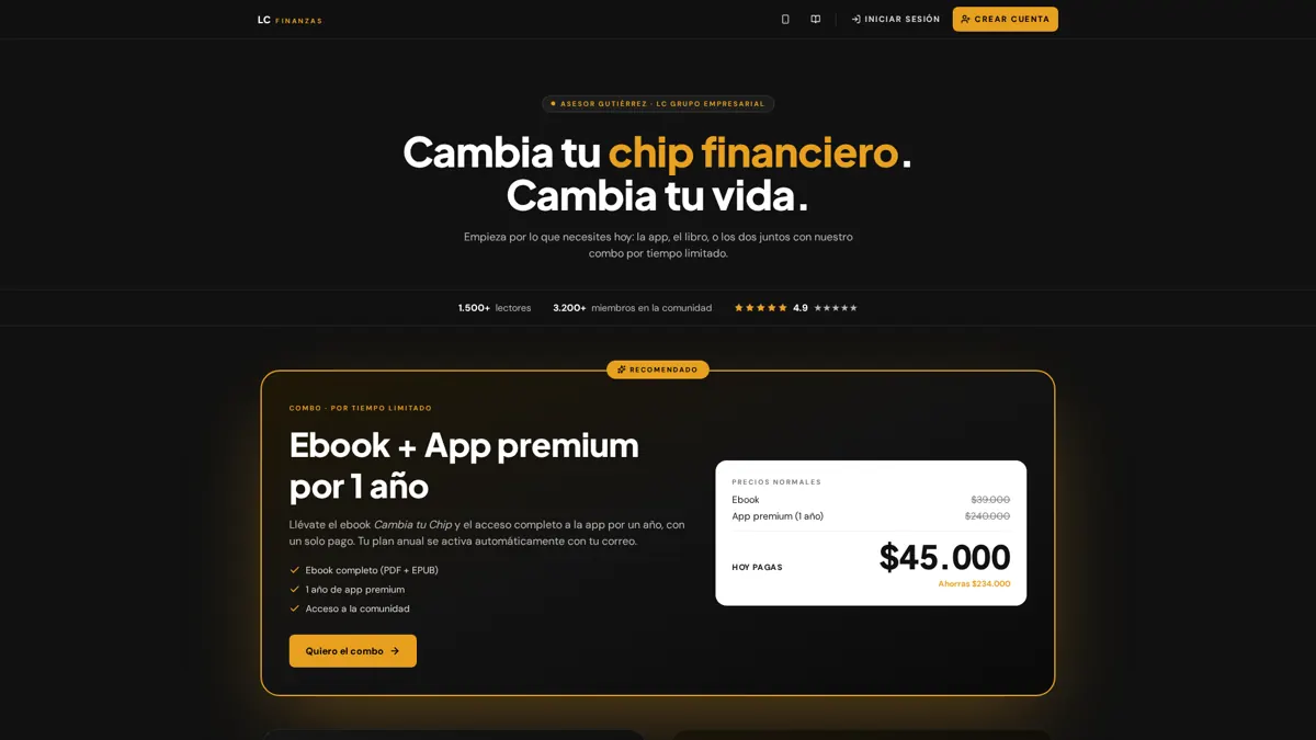 Captura del proyecto LC-Finanzas: Finanzas personales